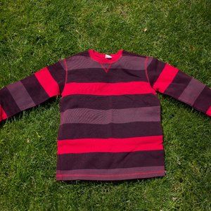 Black, Red and Maroon Striped Sweater Mens Medium